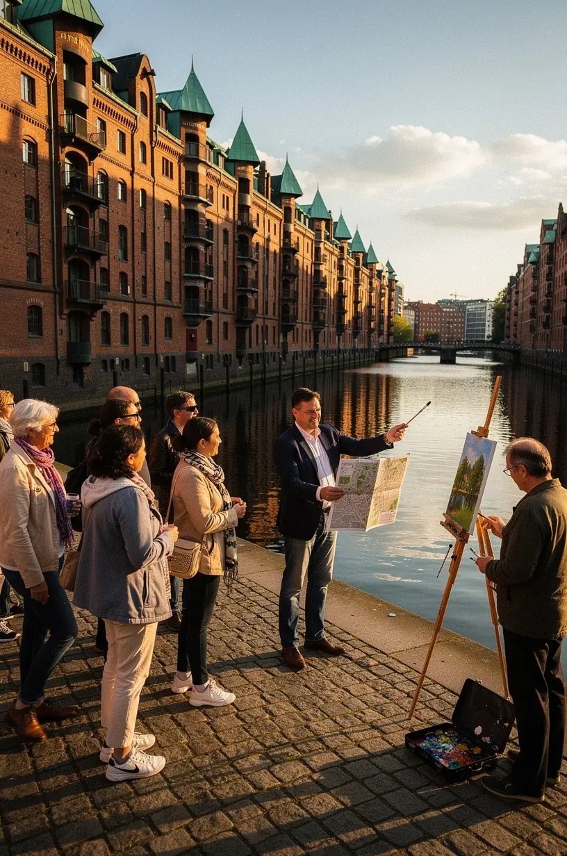 Historische Altstadtgasse mit Kopfsteinpflaster und Fachwerkhäusern unter blauem Himmel.