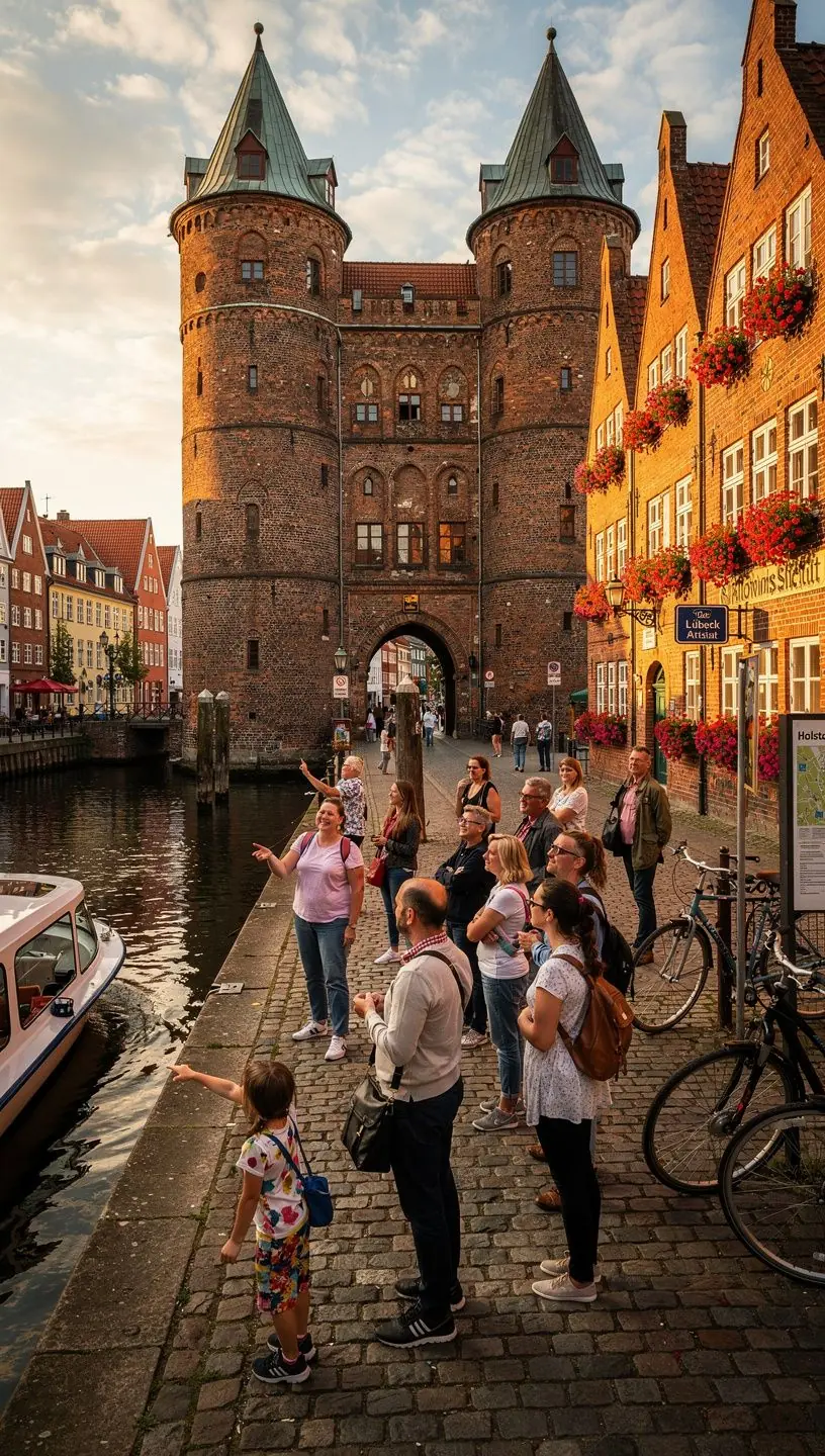 Detaillierte gedruckte Route eines Stadterkundungswegs mit Markierungen und Sehenswürdigkeiten.